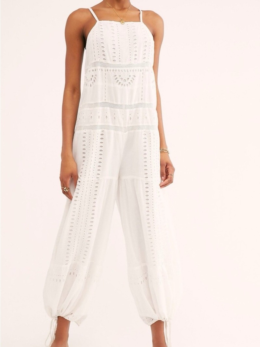 Free People Jumpsuit Women’s Small Savannah Lace Jumpsuit Boho Wide Leg